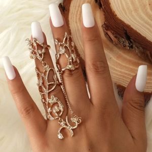 Gold Flower Jointed Chain Ring Set!